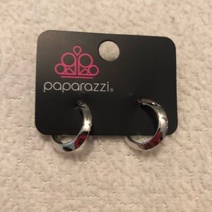 Paparazzi Bevel up silver hoop earrings